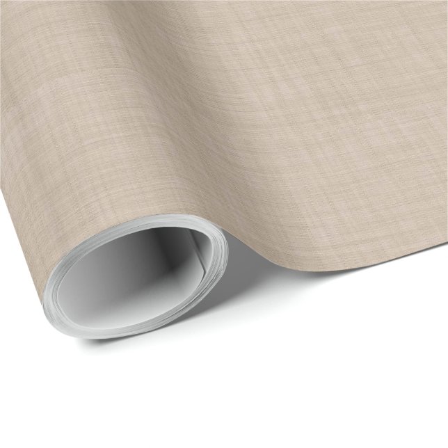 Simple Beige Linen Mushroom Texture  Wrapping Paper (Roll Corner)