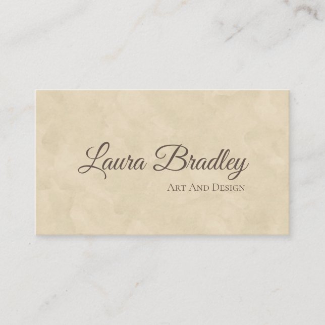 Simple Beige Marble Standard 3.5" x 2.0" Business Card (Front)