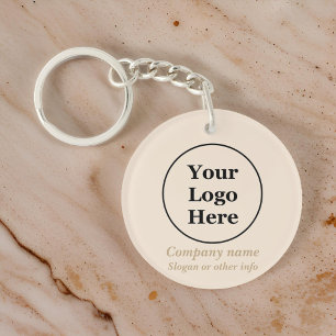 Simple beige minimalist  key ring