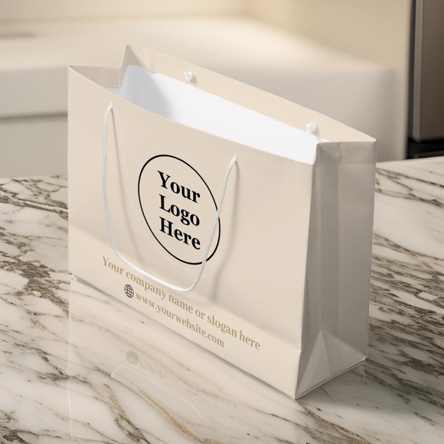 Simple beige minimalist  large gift bag (Creator Uploaded)