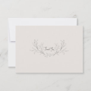 Simple Beige Modern Blank Wedding Thank You Card