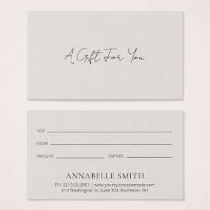 Simple Beige Modern Elegant Gift Certificate