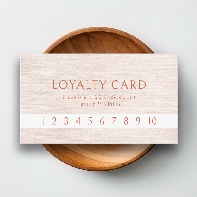 Simple Beige Modern Minimalist Loyalty Business Card (Creator Uploaded)