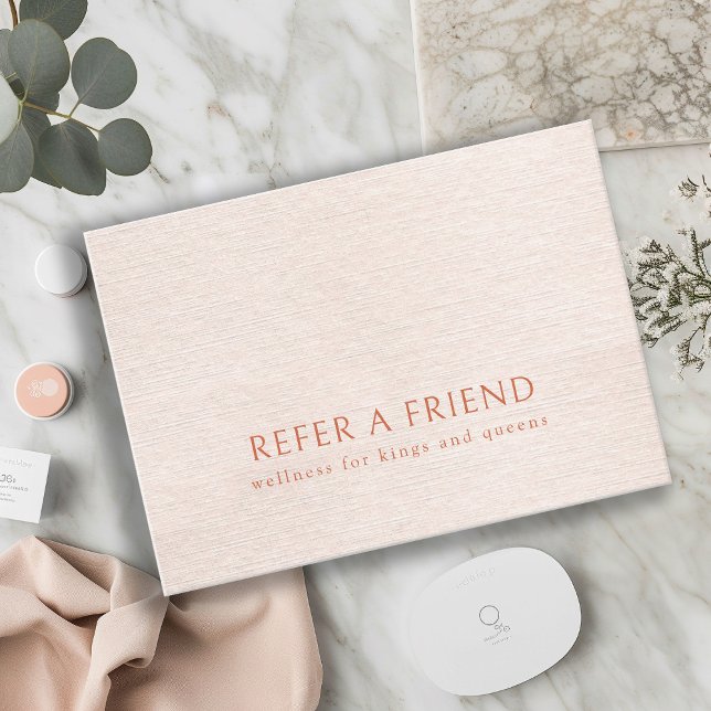 Simple Beige Modern Minimalist Referral Cards (Creator Uploaded)