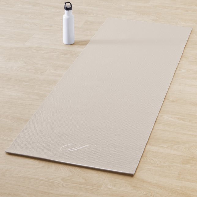 Simple Beige Neutral Minimalist Exercise Yoga Mat (In Situ)
