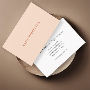 Simple, beige-peach-orange Business Card