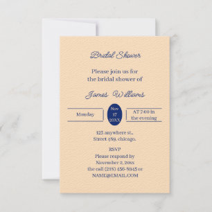 Simple Beige Personalised Bridal Shower Invitation