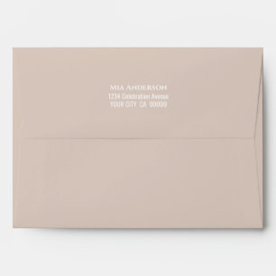 Simple Beige Return Addressed Invitation Envelope