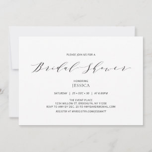 Simple Beige Wedding Bridal Shower Invitation