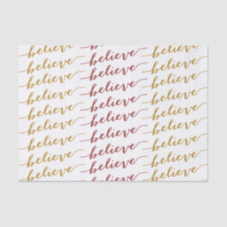 SIMPLE BELIEVE HOLIDAY GREETING | RED GOLD TISSUE PAPER