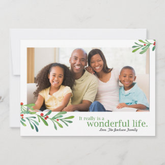 Simple Berries Wonderful Life 1 Photo | Holiday Card