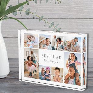Simple Best Dad Collage Photo Block