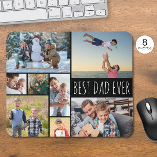 Simple BEST DAD EVER 8 Photo Collage Mouse Mat