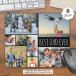 Simple BEST DAD EVER 8 Photo Collage Mouse Mat<br><div class="desc">Create your own personalised, custom colour photo mouse pad for the BEST DAD EVER with this easy-to-upload photo collage template featuring 8 pictures in various shapes and sizes, both horizontal and vertical to accommodate a wide variety of photo subjects in your choice of text and background colours (shown in black...</div>