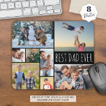 Simple BEST DAD EVER 8 Photo Collage Mouse Mat<br><div class="desc">Create your own personalised, custom colour photo mouse pad for the BEST DAD EVER with this easy-to-upload photo collage template featuring 8 pictures in various shapes and sizes, both horizontal and vertical to accommodate a wide variety of photo subjects in your choice of text and background colours (shown in black...</div>