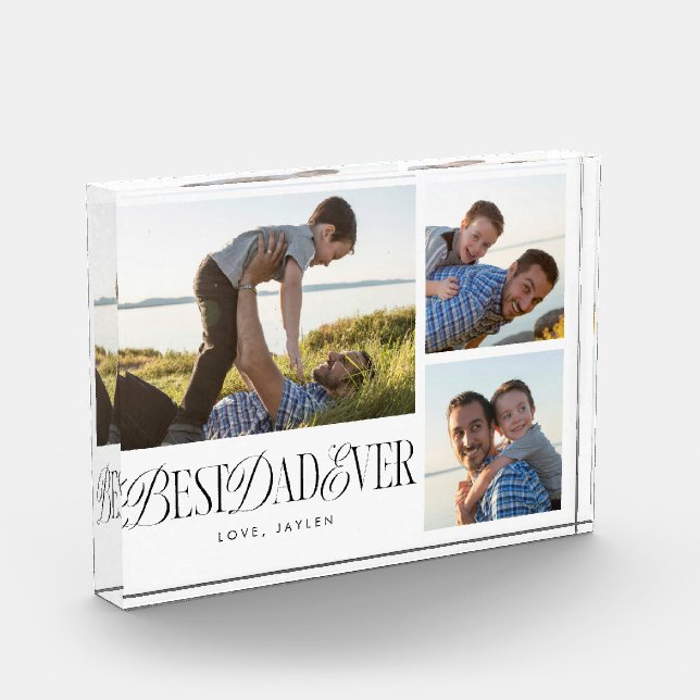 Simple Best Dad Ever Collage Photo Block (Left)