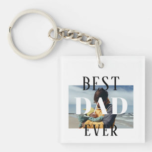 Simple Best Dad Ever Father`s Day Photo  Key Ring