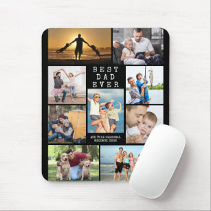 Simple BEST DAD EVER Photo Collage Personalised Mouse Mat