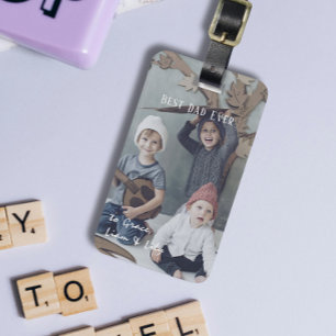Simple Best Dad Ever Photo Luggage Tag