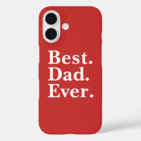 Simple Best Dad Ever White typography on red 