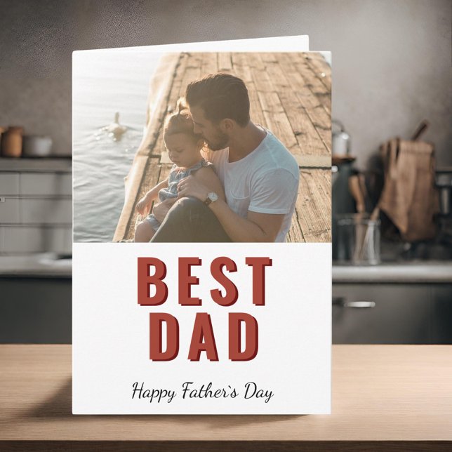Simple Best Dad Father`s Day Photo Card (Creator Uploaded)