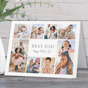 Simple Best Dad Photo Collage Father's Day Card