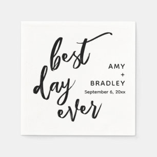 Simple Best Day Ever Handwriting Typography Napkin