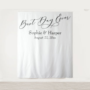 Simple Best Day Ever Photo Backdrop Tapestry