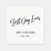 Simple Best Day Ever Wedding Typography White