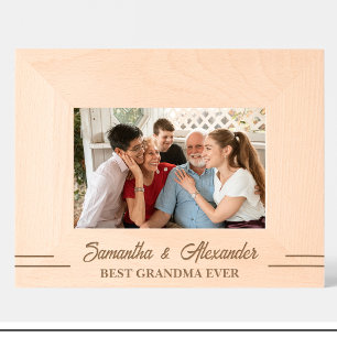 Simple Best grandma ever Name Engraved Wood Frame