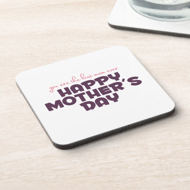 Simple Best Mum Ever Mother's Day | Coaster (Left Side)