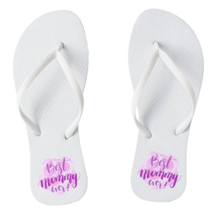 Simple Best Mum Ever Mother's Day Flip Flops