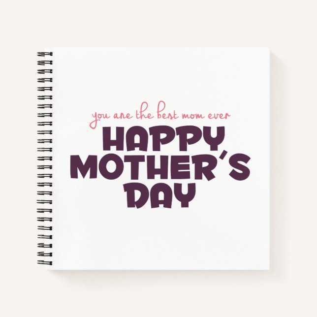Simple Best Mum Ever Mother's Day | Guestbook Notebook (Front)