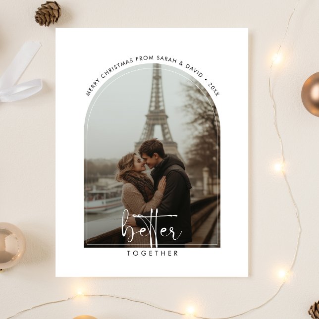 Simple Better Together Christmas Cute Photo Holiday Card (Creator Uploaded)