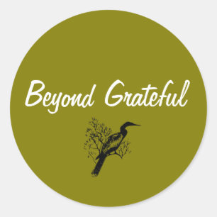 Simple beyond grateful thank you classic round sticker