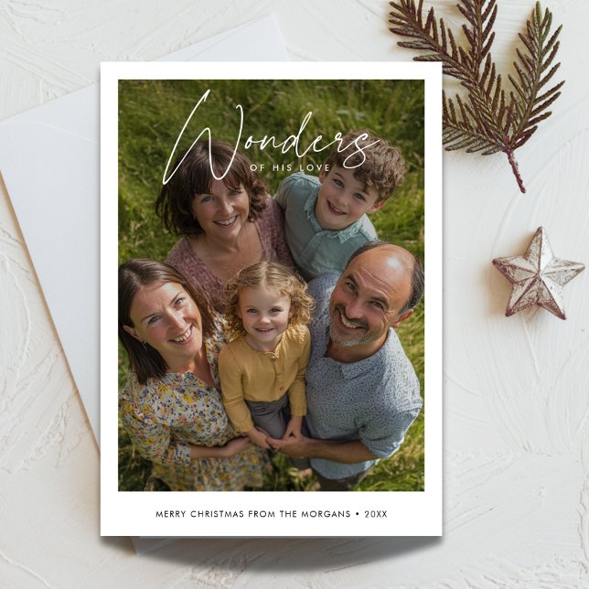 Simple Biblical Wonders Christmas Religious  Photo Holiday Card (Creator Uploaded)