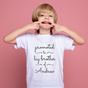 Simple Big Brother Sister Black And White Script T-Shirt