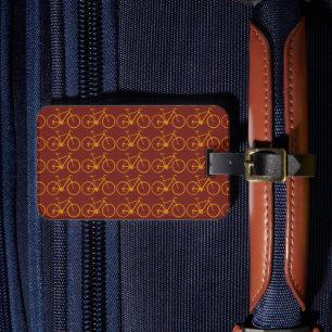 simple bikes pattern luggage tag