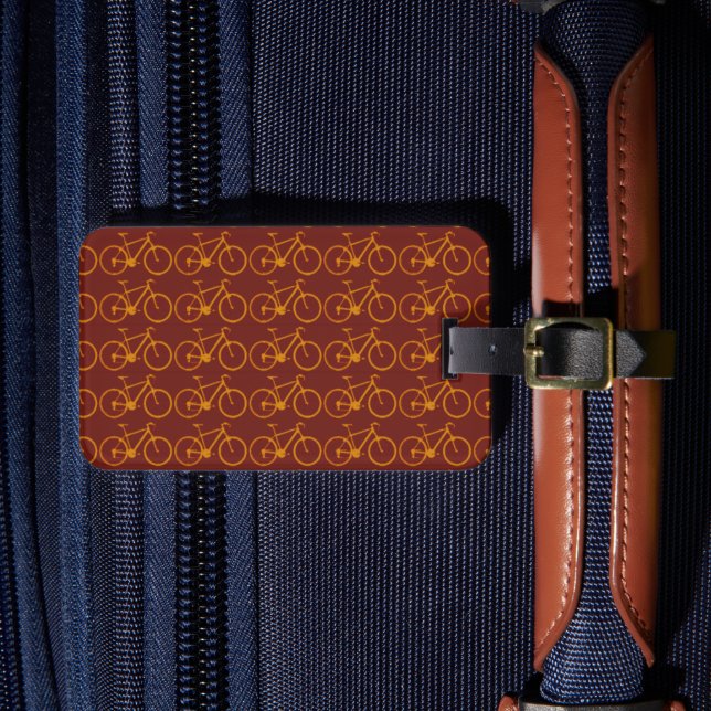 simple bikes pattern luggage tag (Front Insitu 4)
