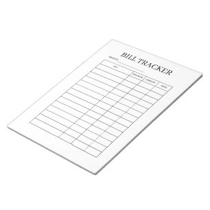 Simple Bill Payment Tracker Notepad