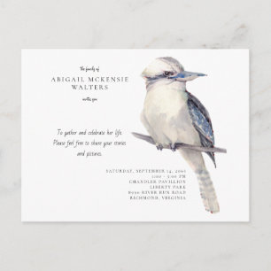Simple Bird Celebration of Life Invitation Postcard