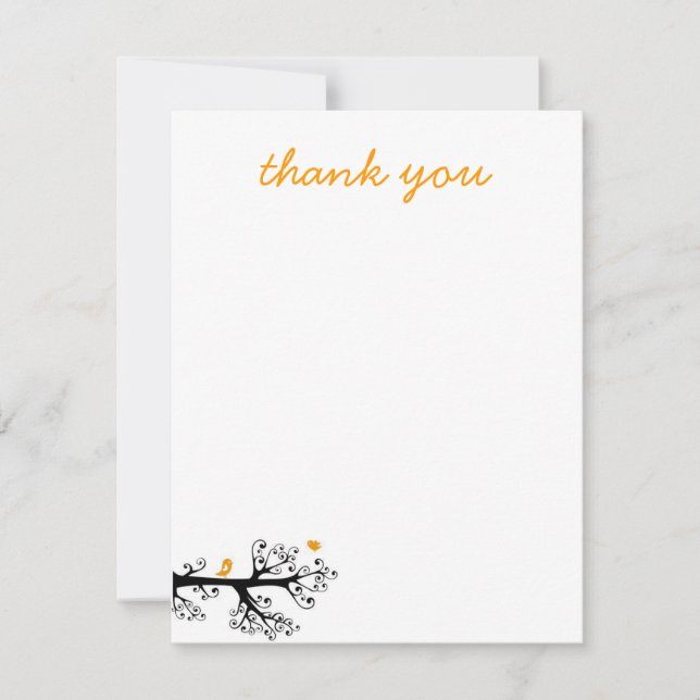 Simple Birds on Tree Branch thank you (Front)