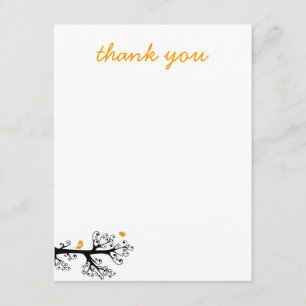 Simple Birds on Tree Branch thank you Card