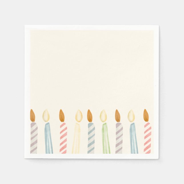 Simple Birthday Candles Party Napkin (Front)