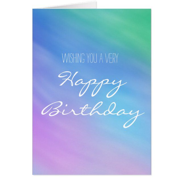 Simple Birthday Card with Soft Rainbow Sky Artwork (Front)