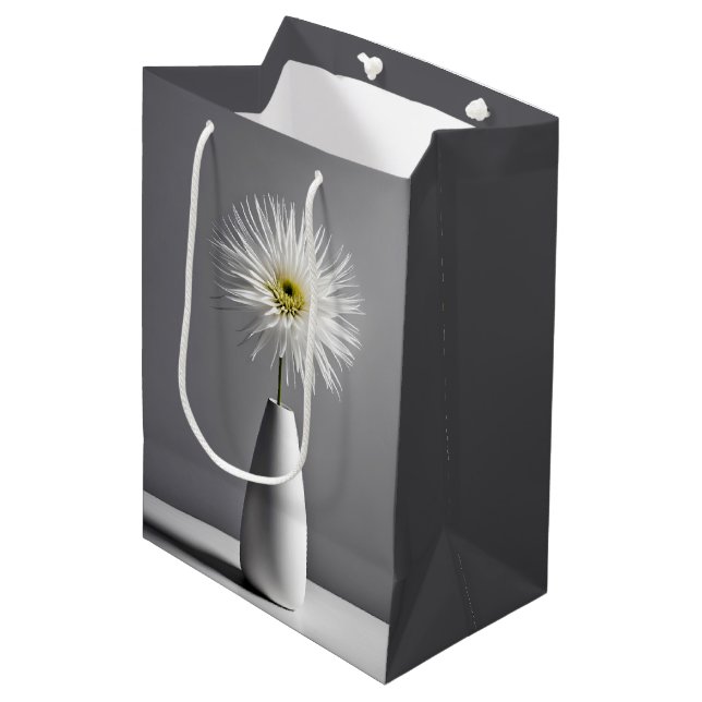 Simple Birthday Flower In Vase Medium Gift Bag (Front Angled)