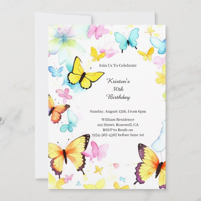 Simple Birthday Invitation (Front)