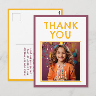 Simple Birthday Thank you Kids Photo  Postcard