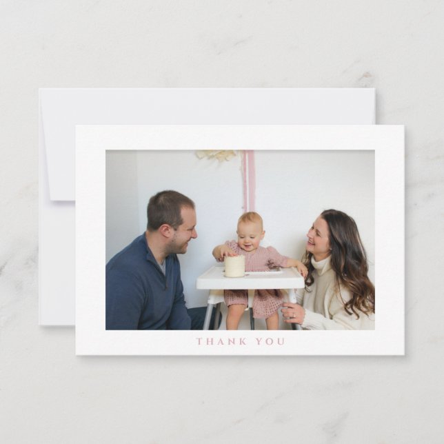 Simple Birthday Thank You Photo Card (Front)