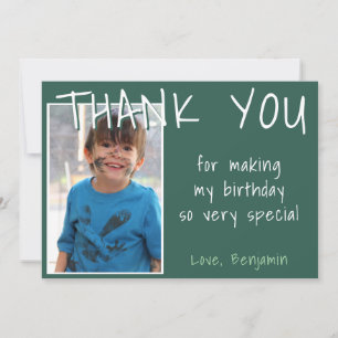 Simple Birthday Thank you Photo card Boy